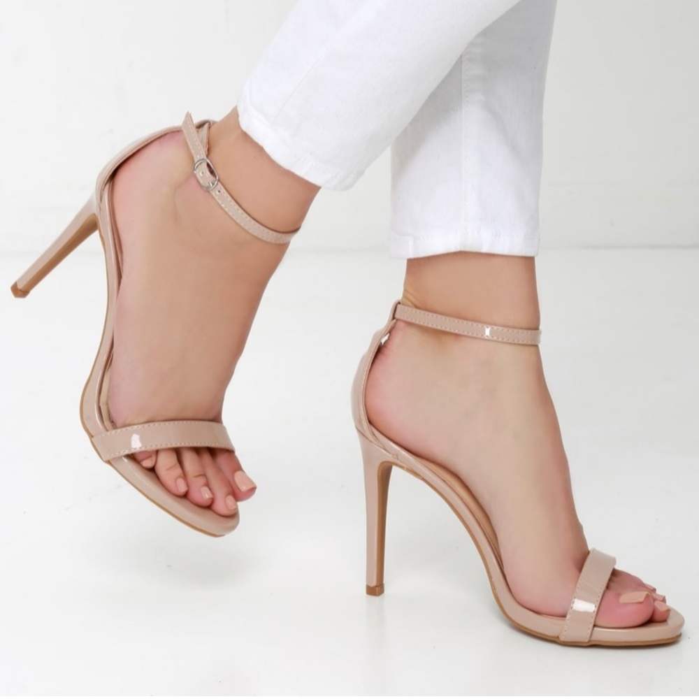 Lulus nude loveliness strappy  heels